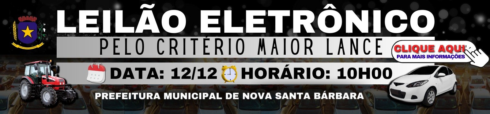 Leilão Online da Prefeitura de Nova Santa Bárbara/PR - Edital n. 001/2023